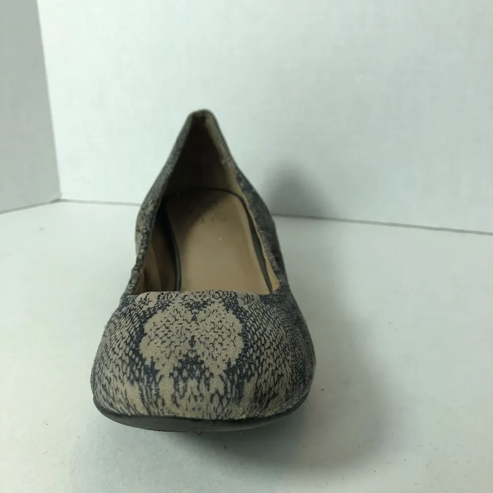 Naturalizer Shoes Block Heel Women Size 9.5 Adeline Snake Print Pumps Leather B4